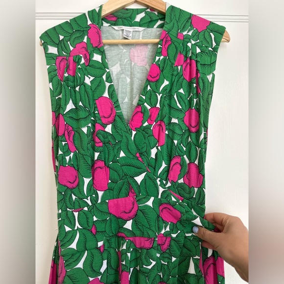 DVF Cassidy Wrap Dress in Floral/Apple - Picture 3 of 4